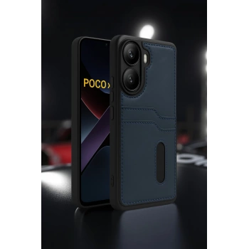 Xiaomi Poco X7 Pro Kılıf Sara Kartvizitli Deri Kılıf - Taba