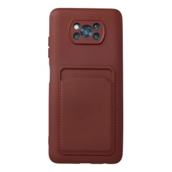 Xiaomi Pocophone X3 Kılıf Kelvin Kartvizitli Silikon - Bordo