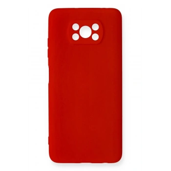 Xiaomi Pocophone X3 Kılıf Nano içi Kadife Silikon - Kırmızı