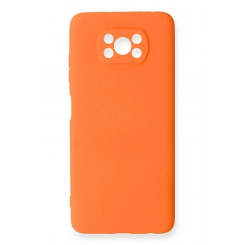 Xiaomi Pocophone X3 Kılıf Nano içi Kadife Silikon - Turuncu