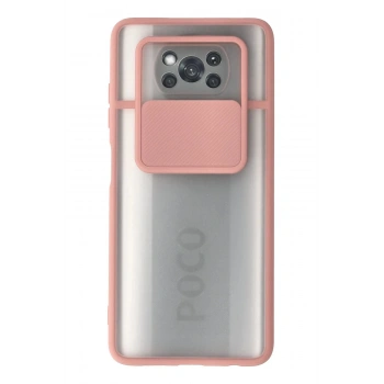 Xiaomi Pocophone X3 Kılıf Palm Buzlu Kamera Sürgülü Silikon - Pembe