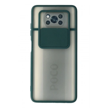 Xiaomi Pocophone X3 Kılıf Palm Buzlu Kamera Sürgülü Silikon - Yeşil