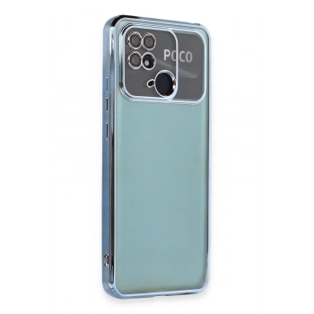 Xiaomi Redmi 10C Kılıf Lensli Silikon - Açık Mavi