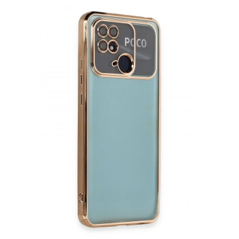 Xiaomi Redmi 10C Kılıf Lensli Silikon - Gold