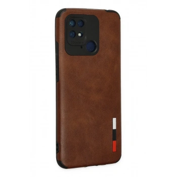 Xiaomi Redmi 10C Kılıf Loop Deri Silikon - Kahverengi