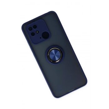 Xiaomi Redmi 10C Kılıf Montreal Yüzüklü Silikon Kapak - Lacivert