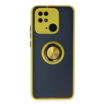 Xiaomi Redmi 10C Kılıf Montreal Yüzüklü Silikon Kapak - Sarı