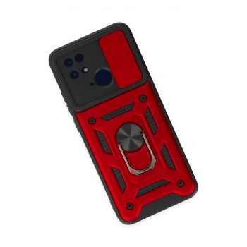 Xiaomi Redmi 10C Kılıf Pars Lens Yüzüklü Silikon - Kırmızı