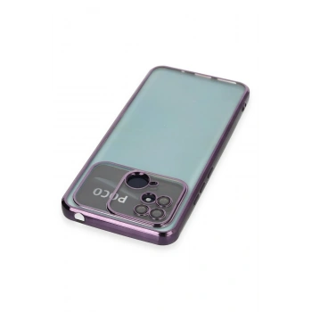 Xiaomi Redmi 10C Kılıf Razer Lensli Silikon - Mor