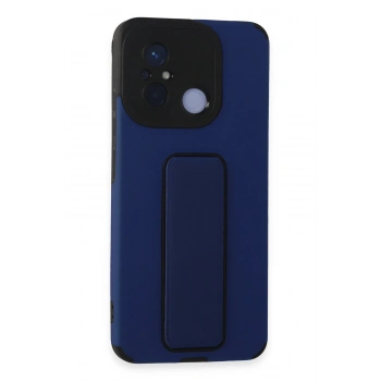 Xiaomi Redmi 12C Kılıf Mega Standlı Silikon - Mavi