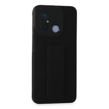 Xiaomi Redmi 12C Kılıf Mega Standlı Silikon - Siyah