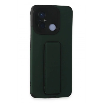 Xiaomi Redmi 12C Kılıf Mega Standlı Silikon - Yeşil