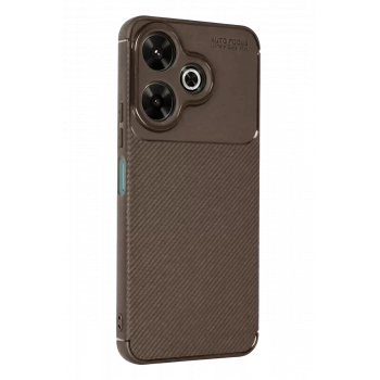 Xiaomi Redmi 13 4G Kılıf Auto Focus Karbon Kapak - Kahverengi