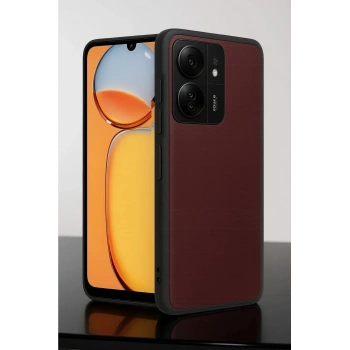 Xiaomi Redmi 13C Kılıf Aras Deri Kapak - Bordo
