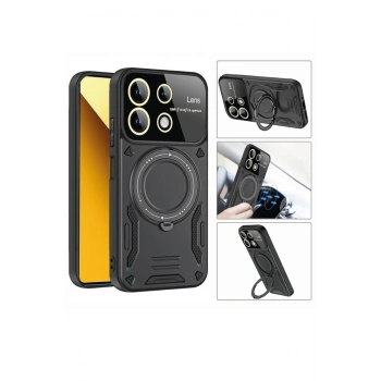 Xiaomi Redmi 13C Kılıf Joy Lens Standlı Kapak - Mor