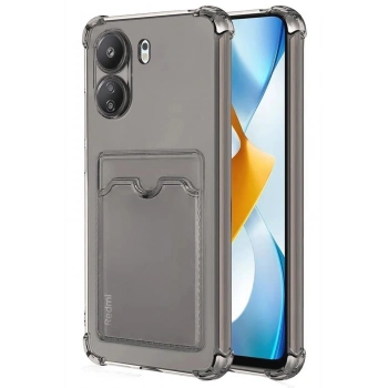 Xiaomi Redmi 13C Kılıf Kart Şeffaf Silikon - Şeffaf