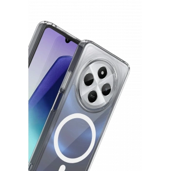 Xiaomi Redmi 14C Combo Sert Şeffaf Magsafe Kapak - Şeffaf