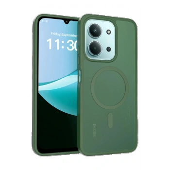 Xiaomi Redmi 15C 4G Jota Magsafe Kapak - Koyu Yeşil