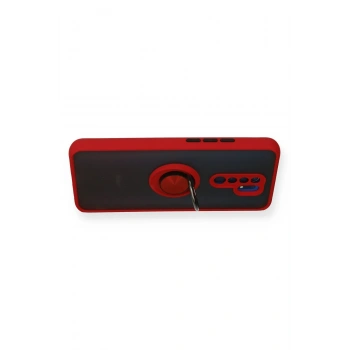 Xiaomi Redmi 9 Kılıf Montreal Yüzüklü Silikon Kapak - Kırmızı