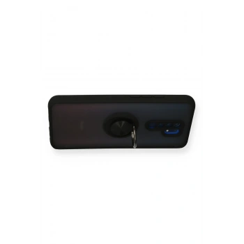 Xiaomi Redmi 9 Kılıf Montreal Yüzüklü Silikon Kapak - Siyah