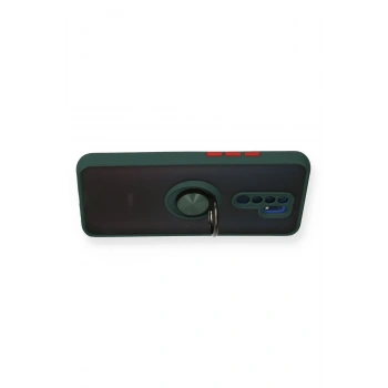 Xiaomi Redmi 9 Kılıf Montreal Yüzüklü Silikon Kapak - Yeşil
