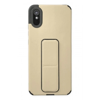Xiaomi Redmi 9A Kılıf Mega Standlı Silikon - Gold