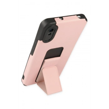 Xiaomi Redmi 9A Kılıf Mega Standlı Silikon - Pudra