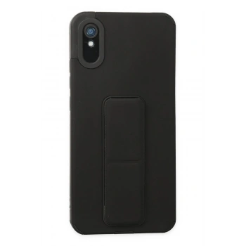 Xiaomi Redmi 9A Kılıf Mega Standlı Silikon - Siyah
