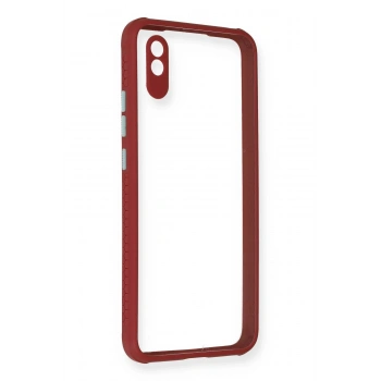 Xiaomi Redmi 9A Kılıf Miami Şeffaf Silikon - Fuşya