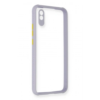 Xiaomi Redmi 9A Kılıf Miami Şeffaf Silikon - Lila