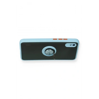 Xiaomi Redmi 9A Kılıf Montreal Yüzüklü Silikon Kapak - Buz Mavi