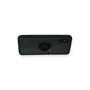 Xiaomi Redmi 9A Kılıf Montreal Yüzüklü Silikon Kapak - Siyah
