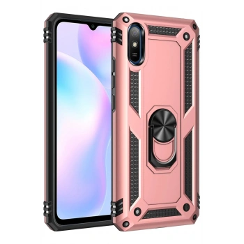 Xiaomi Redmi 9A Kılıf Sofya Yüzüklü Silikon Kapak - Rose