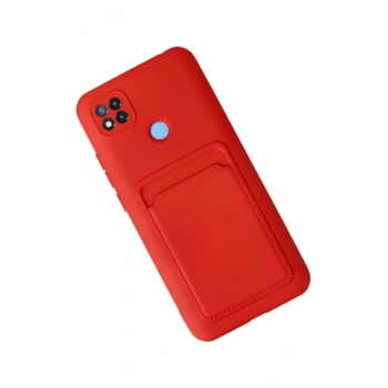 Xiaomi Redmi 9C Kılıf Kelvin Kartvizitli Silikon - Kırmızı