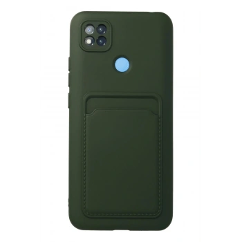 Xiaomi Redmi 9C Kılıf Kelvin Kartvizitli Silikon - Koyu Yeşil