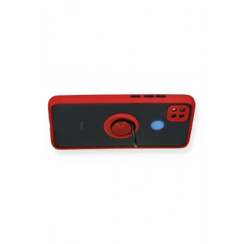 Xiaomi Redmi 9C Kılıf Montreal Yüzüklü Silikon Kapak - Kırmızı