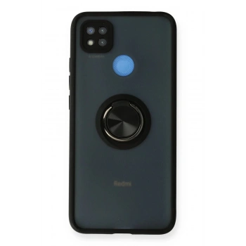 Xiaomi Redmi 9C Kılıf Montreal Yüzüklü Silikon Kapak - Siyah