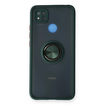 Xiaomi Redmi 9C Kılıf Montreal Yüzüklü Silikon Kapak - Yeşil