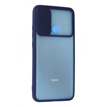Xiaomi Redmi 9C Kılıf Palm Buzlu Kamera Sürgülü Silikon - Lacivert