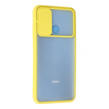 Xiaomi Redmi 9C Kılıf Palm Buzlu Kamera Sürgülü Silikon - Sarı
