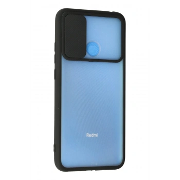 Xiaomi Redmi 9C Kılıf Palm Buzlu Kamera Sürgülü Silikon - Siyah