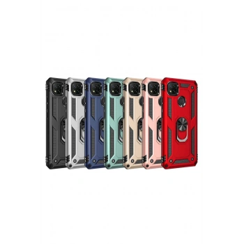 Xiaomi Redmi 9C Kılıf Sofya Yüzüklü Silikon Kapak - Gold