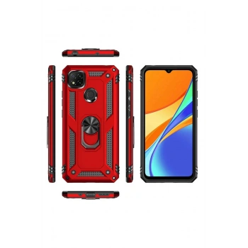 Xiaomi Redmi 9C Kılıf Sofya Yüzüklü Silikon Kapak - Rose