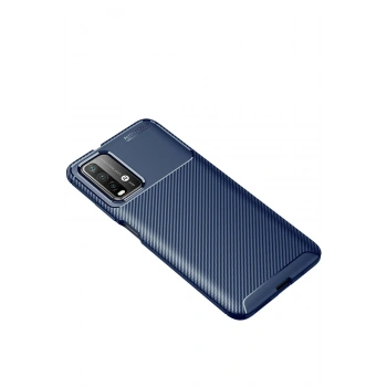 Xiaomi Redmi 9T Kılıf Auto Focus Karbon Kapak - Lacivert