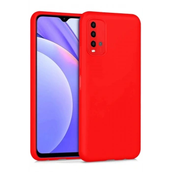 Xiaomi Redmi 9T Kılıf Nano içi Kadife Silikon - Kırmızı