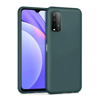 Xiaomi Redmi 9T Kılıf Nano içi Kadife Silikon - Koyu Yeşil