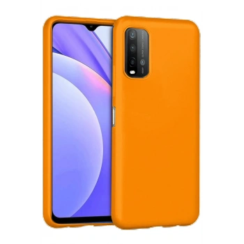 Xiaomi Redmi 9T Kılıf Nano içi Kadife Silikon - Turuncu