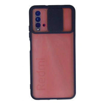 Xiaomi Redmi 9T Kılıf Palm Buzlu Kamera Sürgülü Silikon - Lacivert
