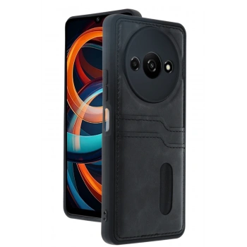 Xiaomi Redmi A3 4G Kılıf Sara Kartvizitli Deri Kılıf - Siyah