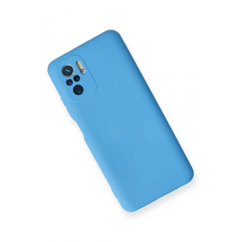 Xiaomi Redmi Note 10 Kılıf Nano içi Kadife Silikon - Mavi
